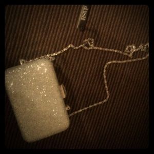 Silver clutch purse